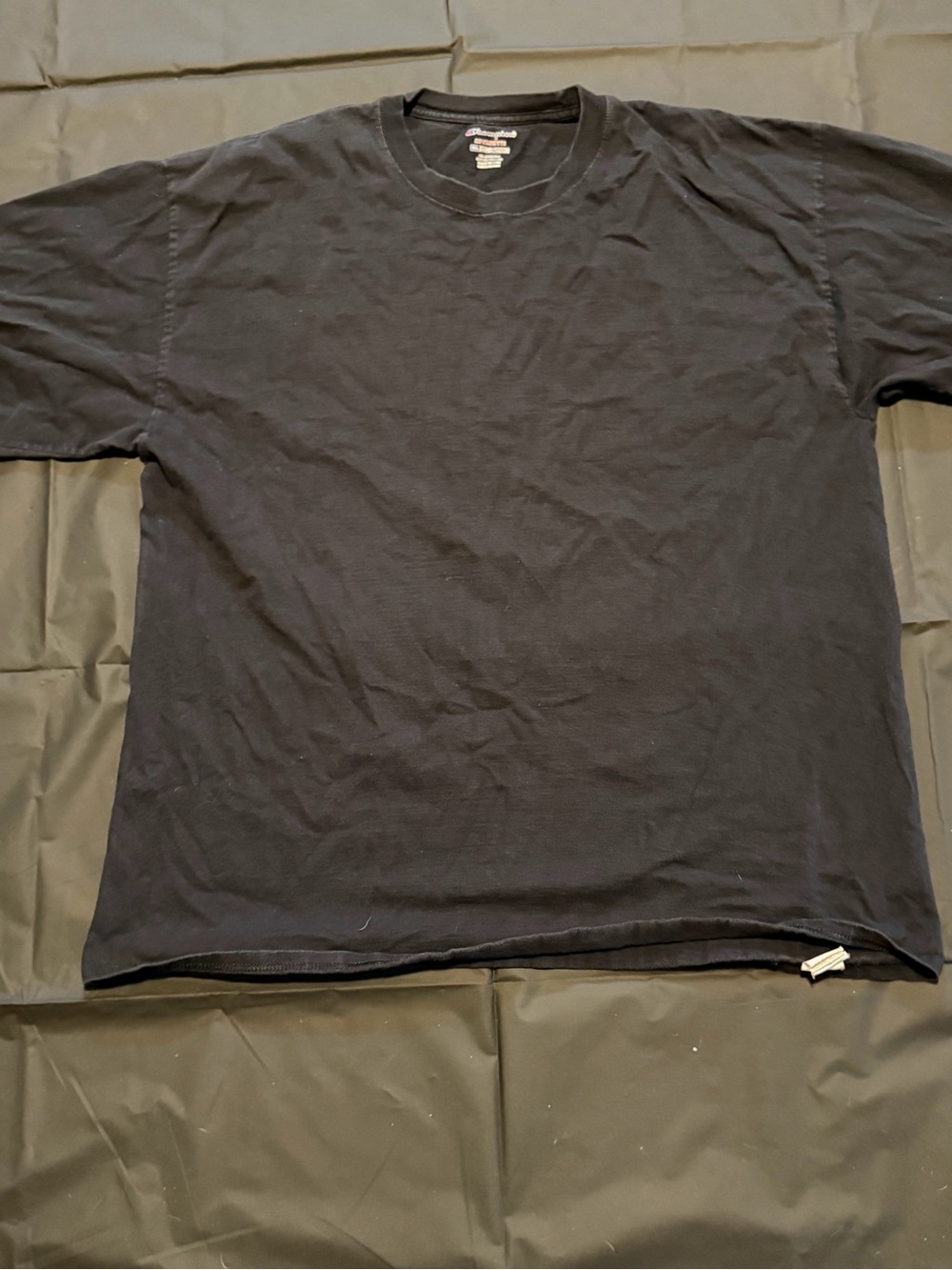 Vintage Champion Authentic Black Long Sleeve Tee | Size 2XL